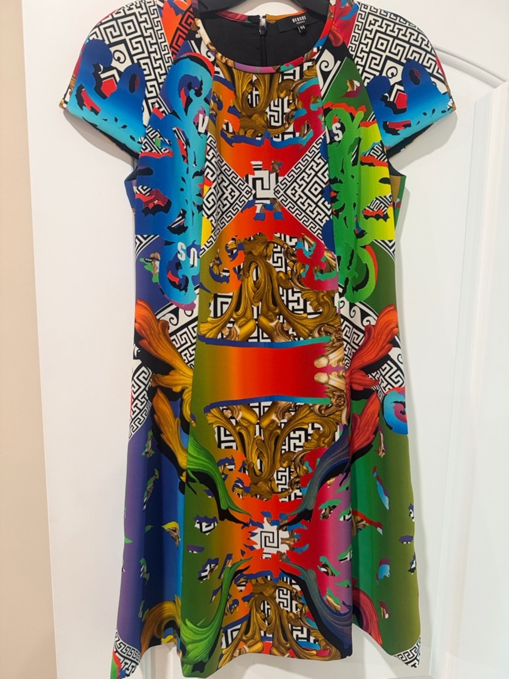 Versus Versace Multicolor Baroque Print A-Line Dress - Picture 2 of 4